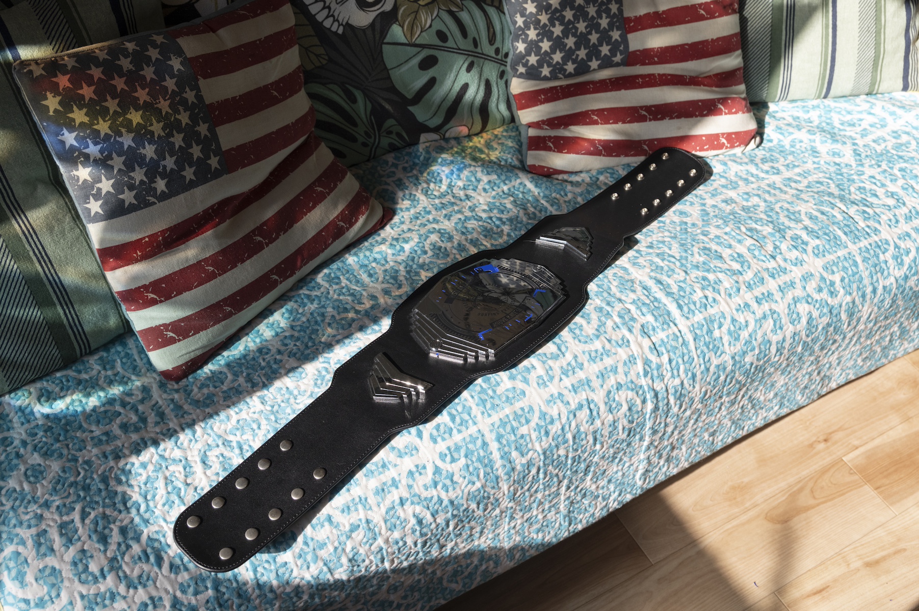 勝倉直道さんが2024年、国際プロツアー「AASP」でワールドチャンピオンとなって、獲得したベルト。