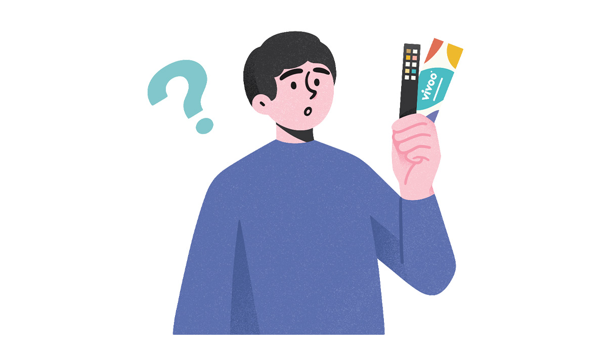 vivooを持ち疑問に持つ男性イラスト