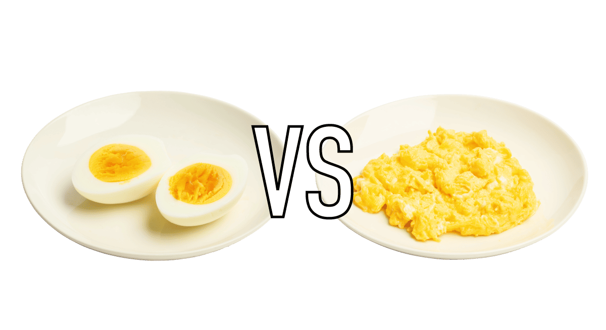 茹で卵 VS スクランブルエッグ