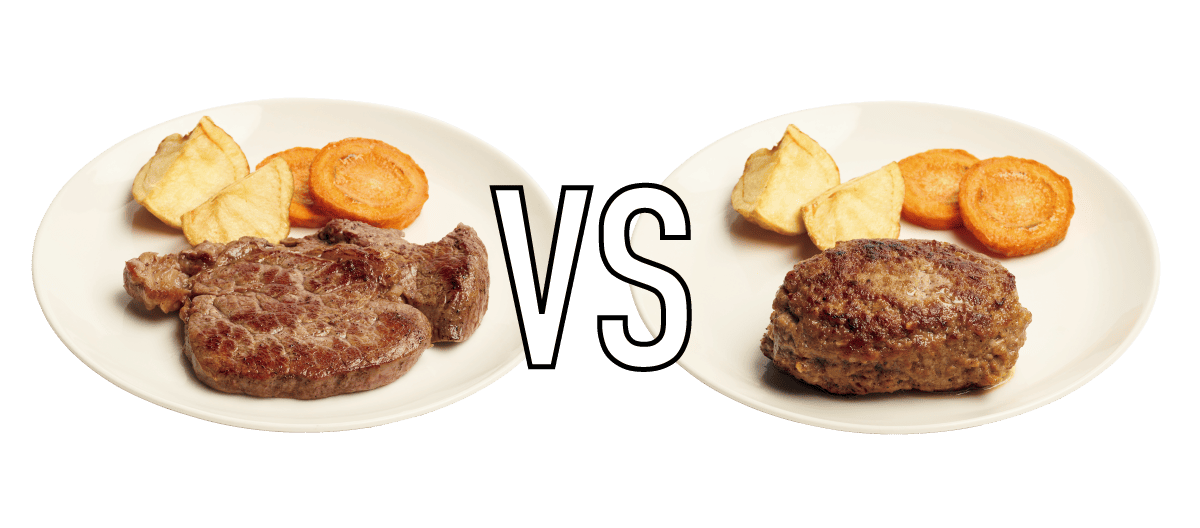 ステーキ VS ハンバーグ