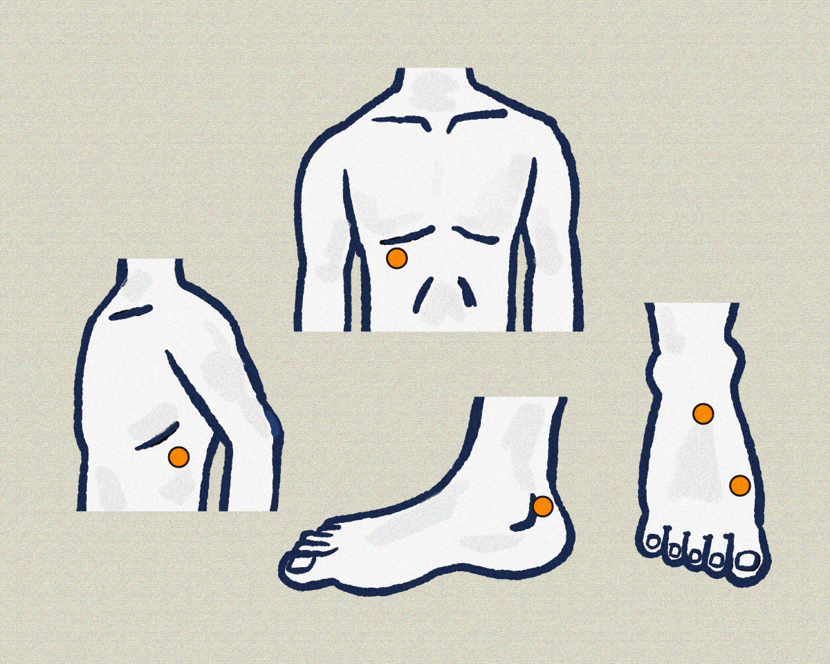 肝臓・腎臓・膵臓に効くツボ、押して痛かったら弱ってます。