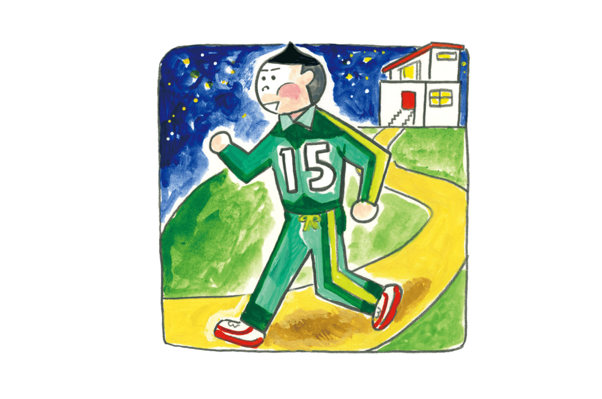 飲んだ後は15分歩くイラスト