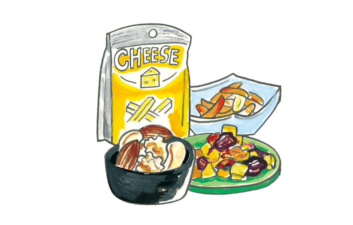 チーズやナッツのイラスト