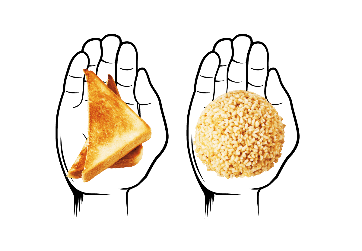 主食の手ばかり