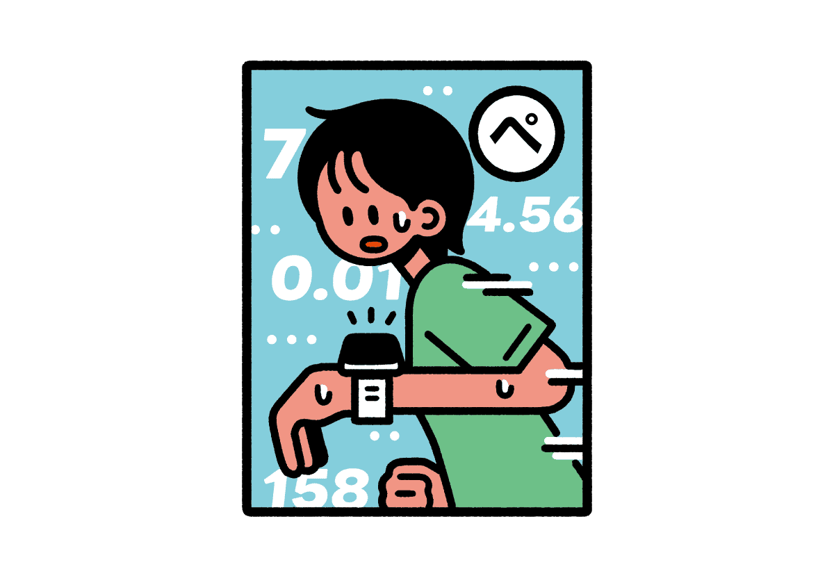 ペースを気にする女性のイラスト