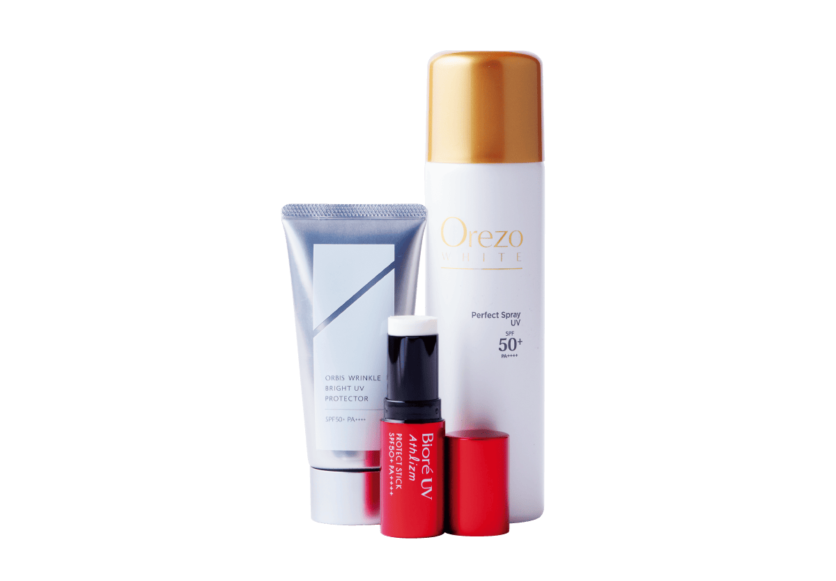 日焼け止めの種類：スティック・スプレー・クリームの画像