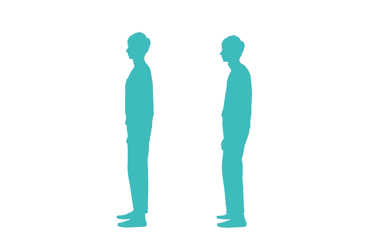 シルエットで姿勢の違いを表したイラスト