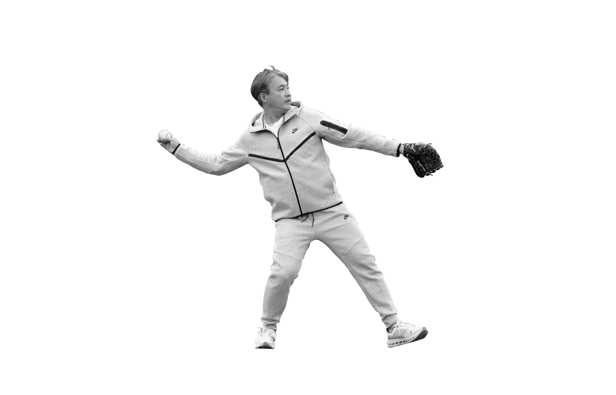 体重移動と捻転がないまま、上体が完全に上を向いて開いている