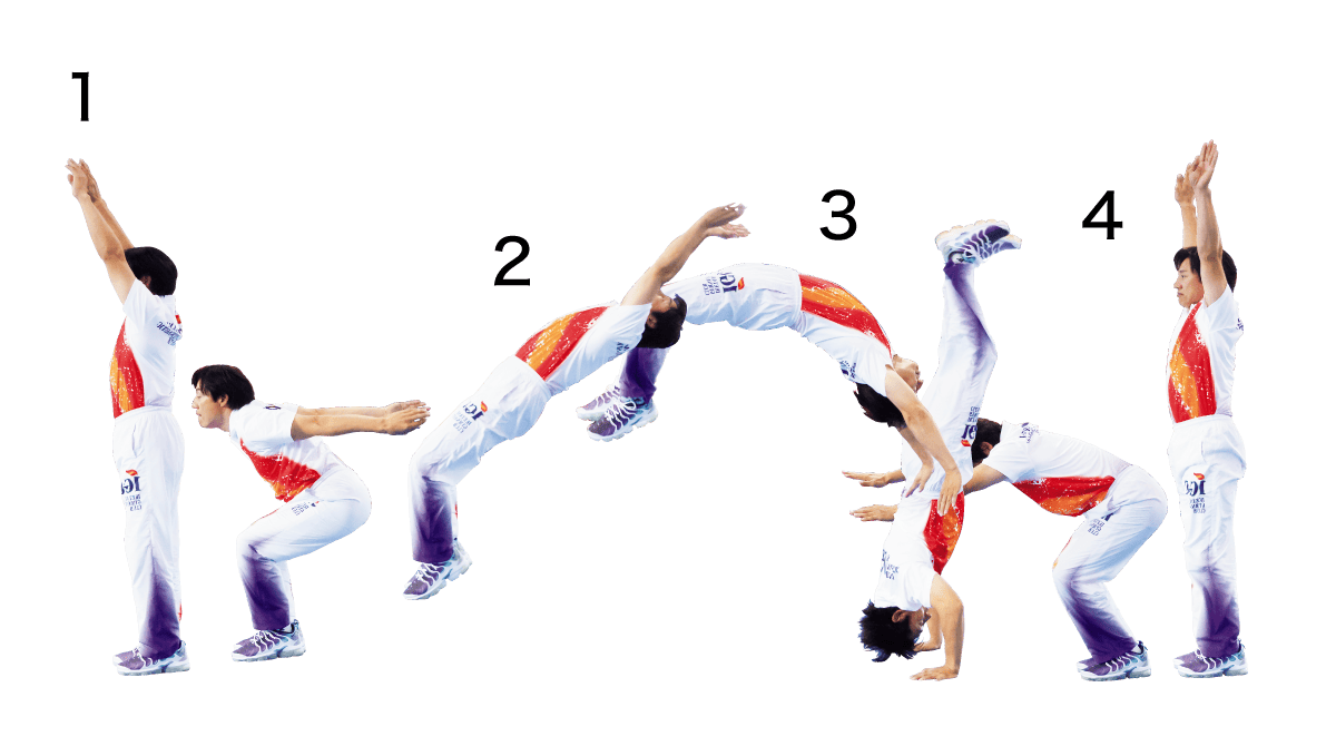 バク転している池谷幸雄選手