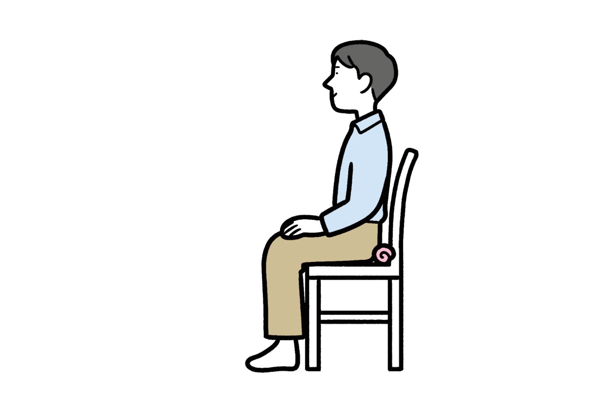 骨盤を立てて座っている男性イラスト