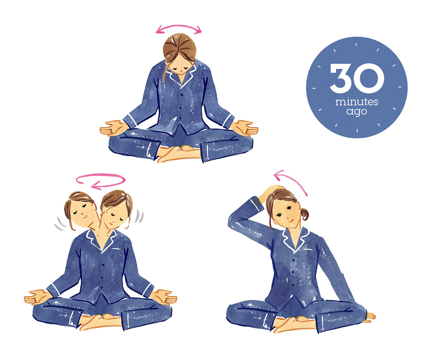 ストレッチ1.首と肩を緩めて緊張を癒やす。