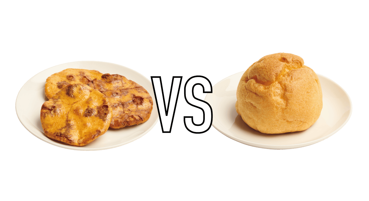 シュークリーム VS せんべい