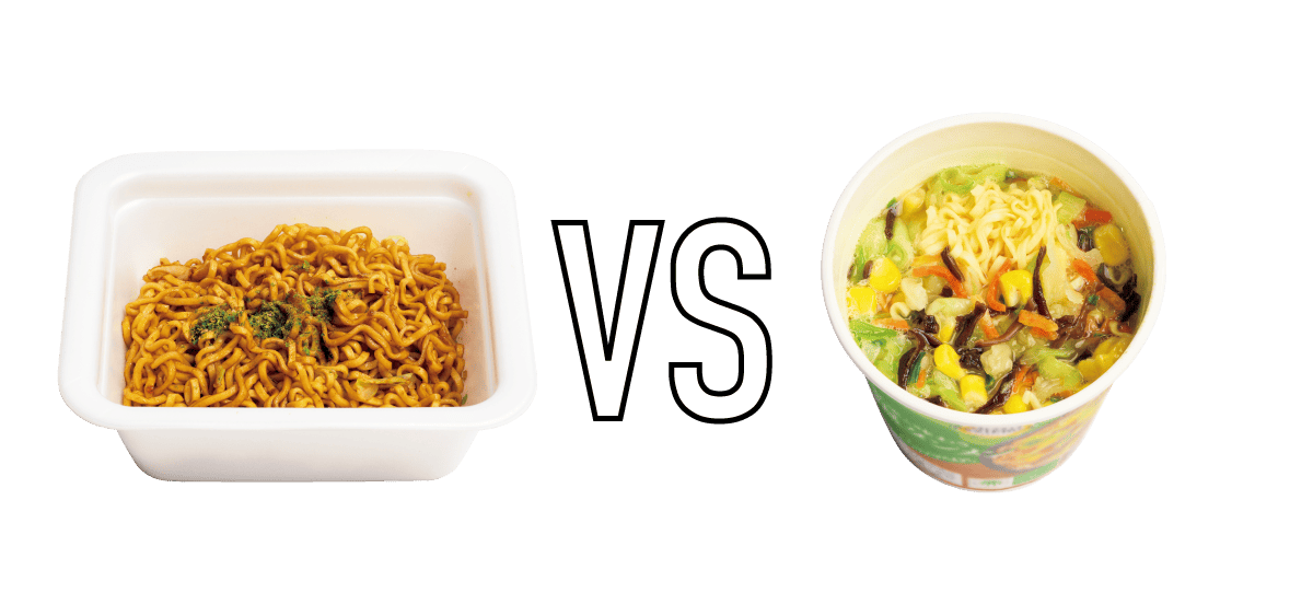 カップラーメン VS カップ焼きそば