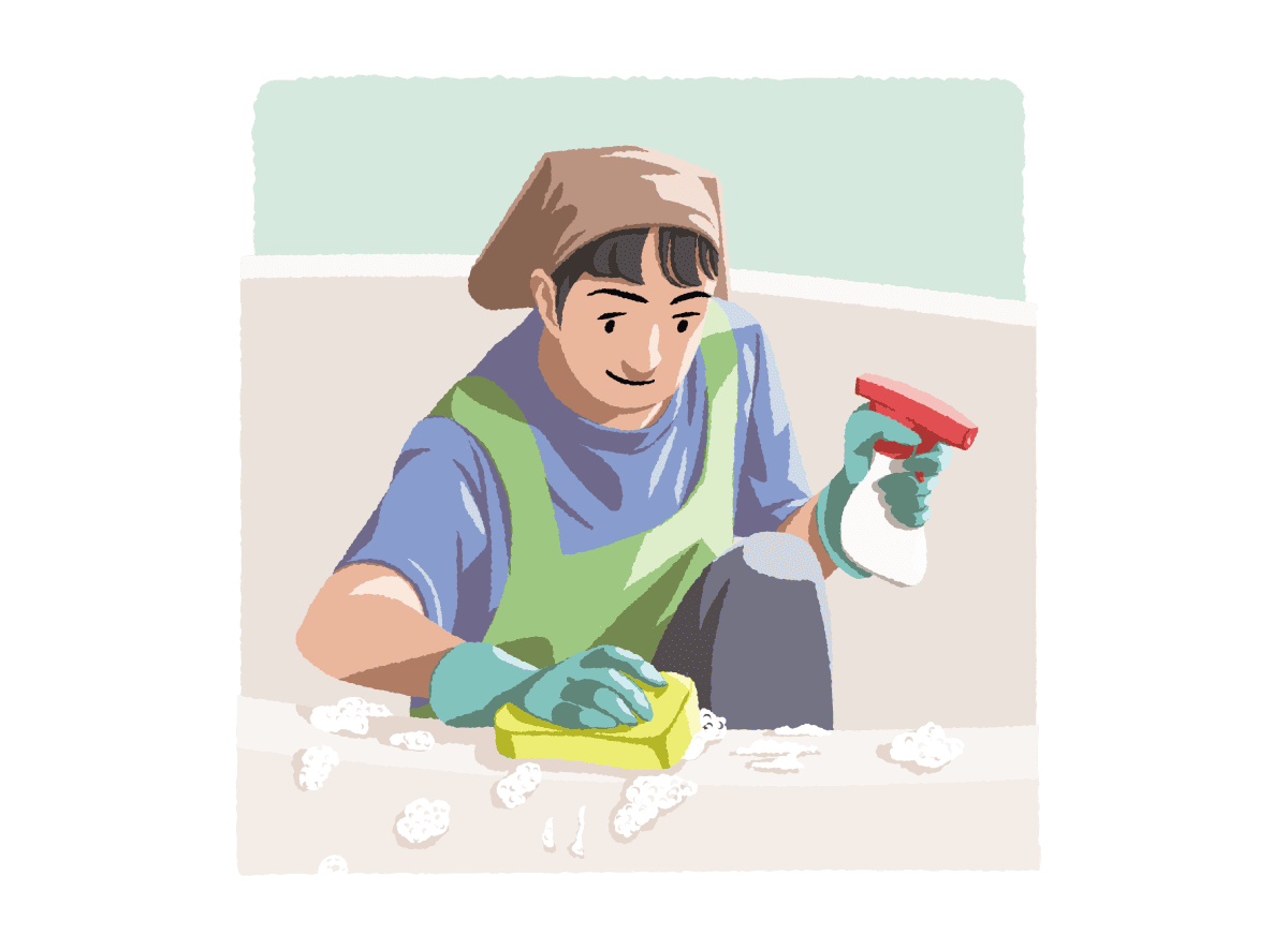 掃除で集中力を研ぎ澄ますイラスト