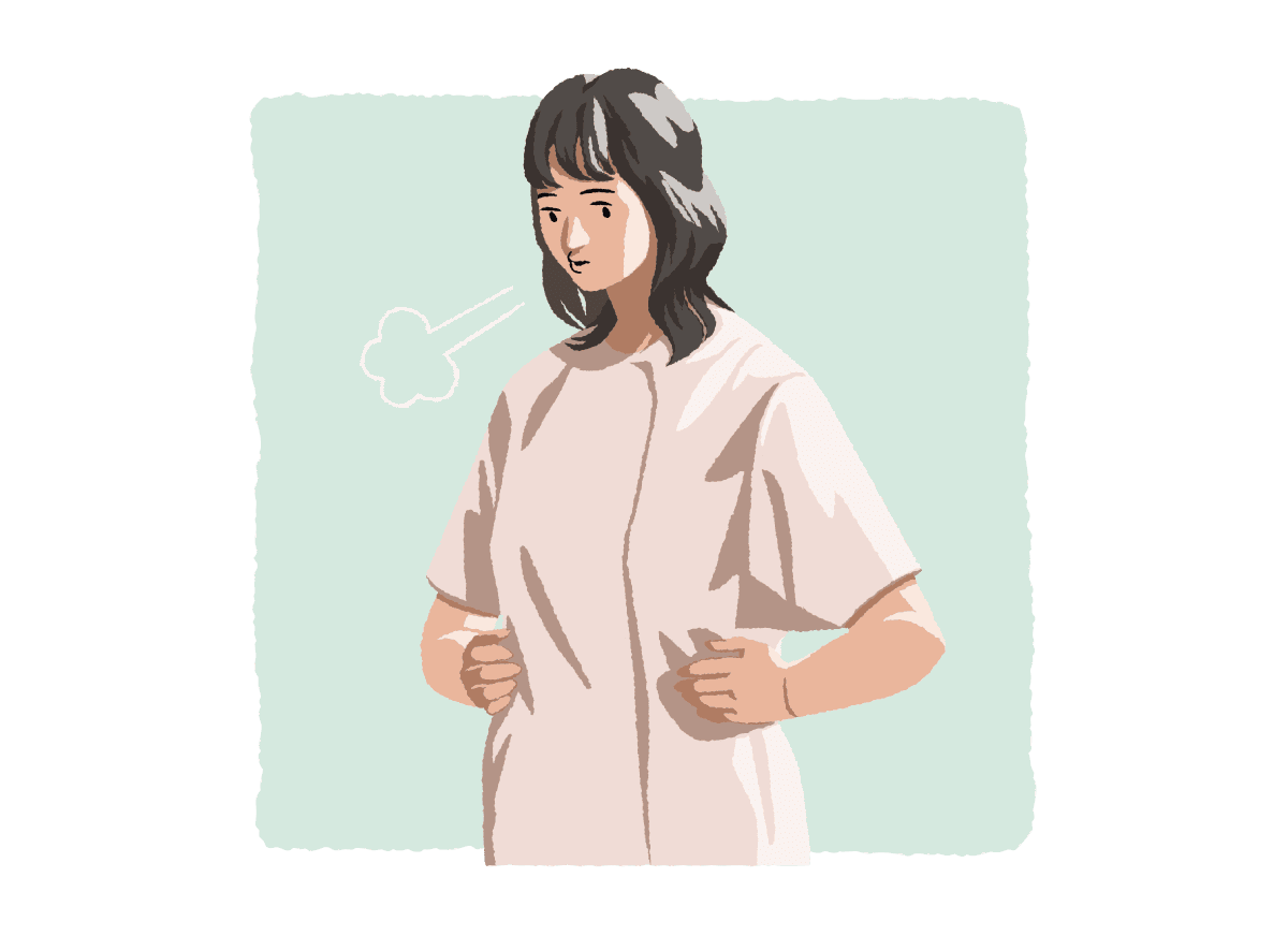 古い「気」を吐き出しているイラスト