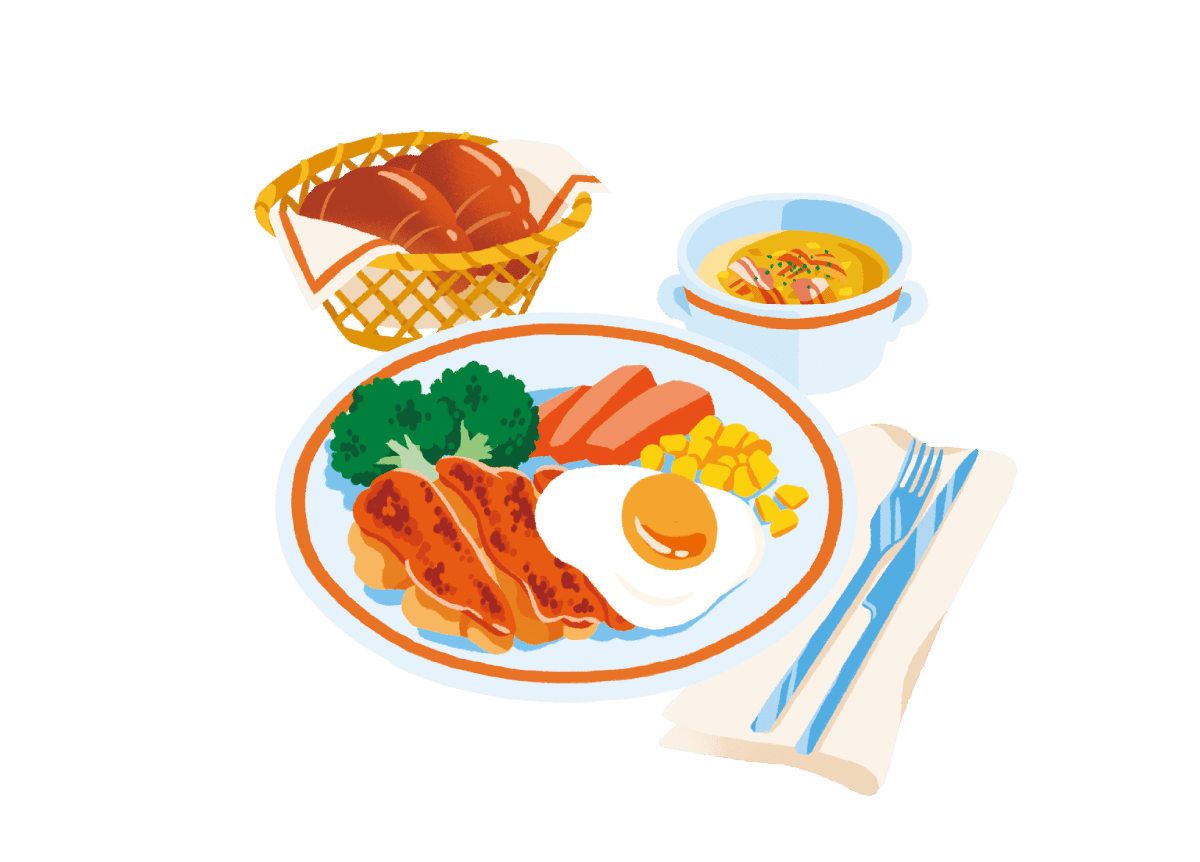 昼食のイラスト