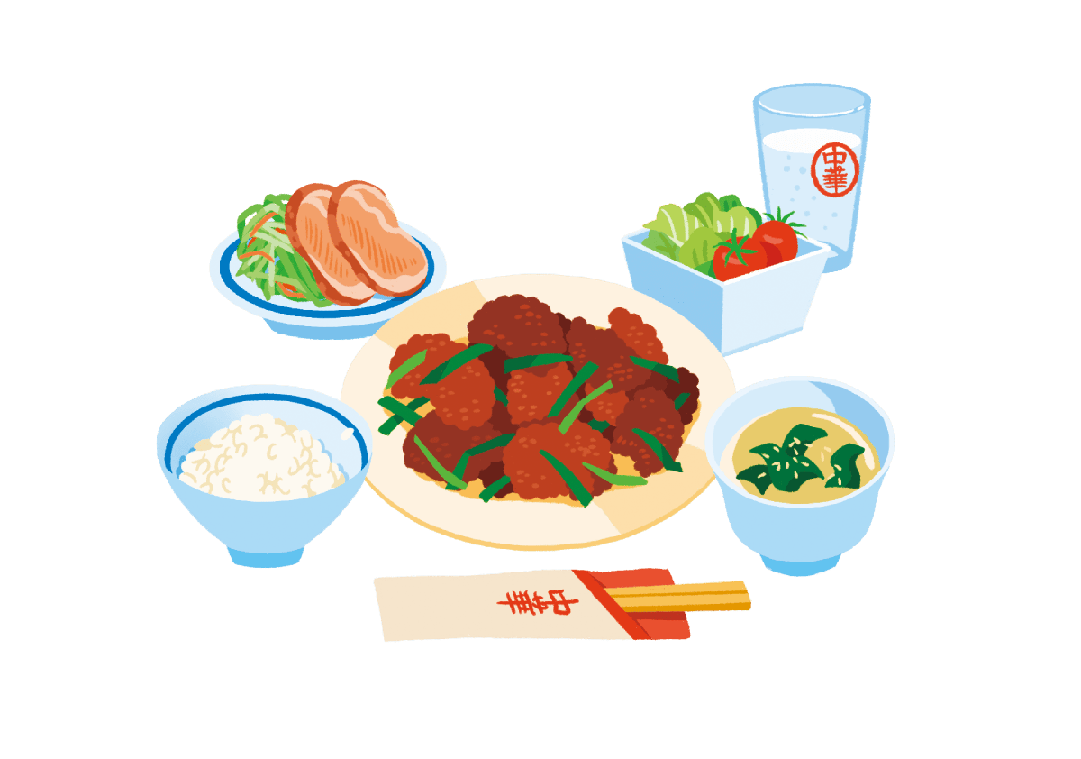 夕食のイラスト