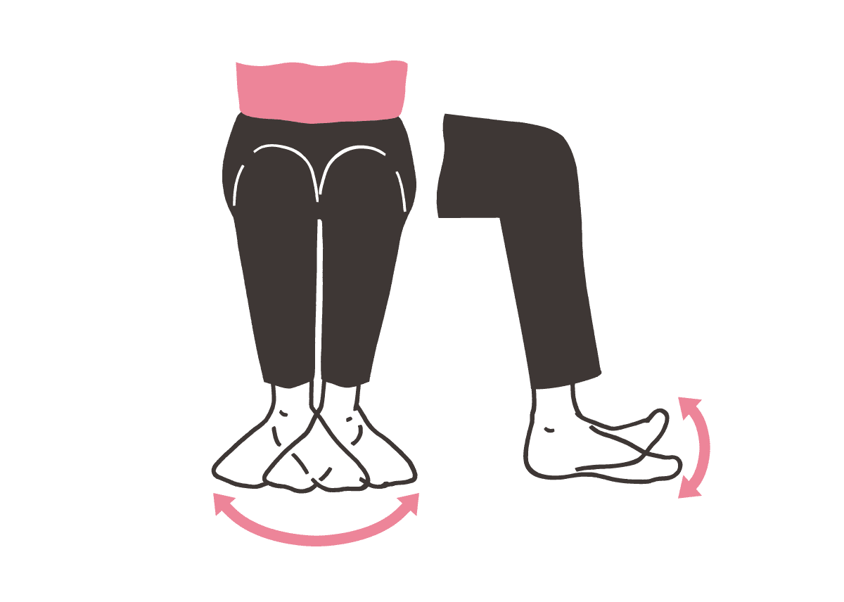 足を動かしている様子