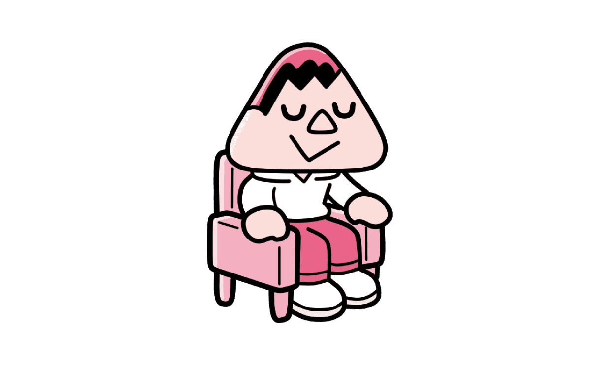 安静に座っているイラスト