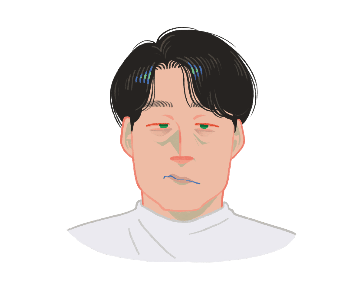 不調の顔のイラスト