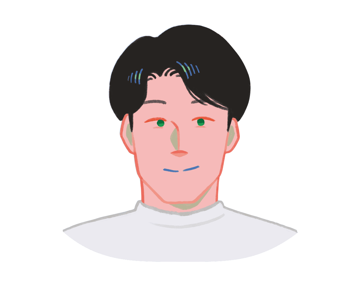 健やかな顔のイラスト