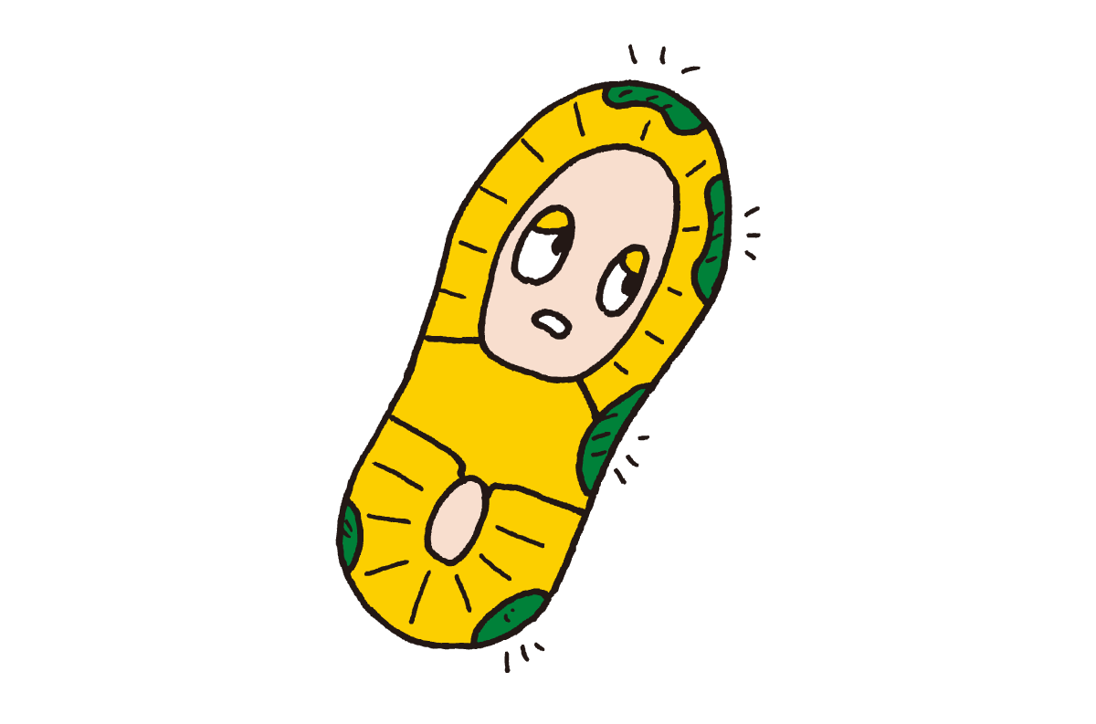 靴の裏がすり減っている様子
