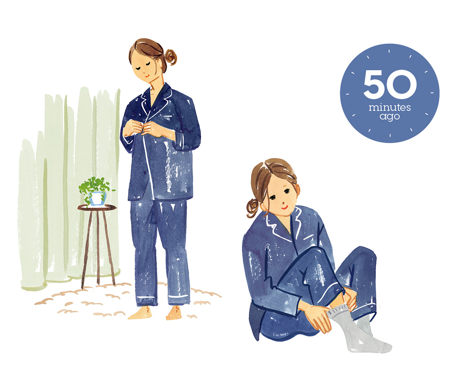 【50分前】パジャマ＆ソックスでおやすみスイッチをオンに