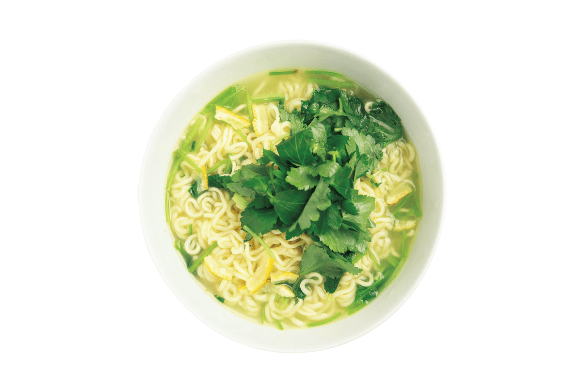 インスタントラーメンに三つ葉とゆず