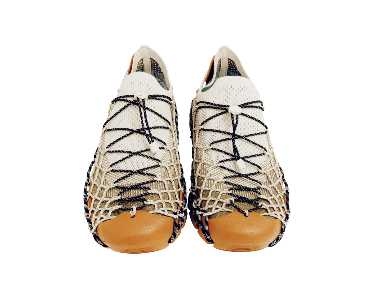 紐で構築する、未来志向な〈KEEN〉のシューズ。