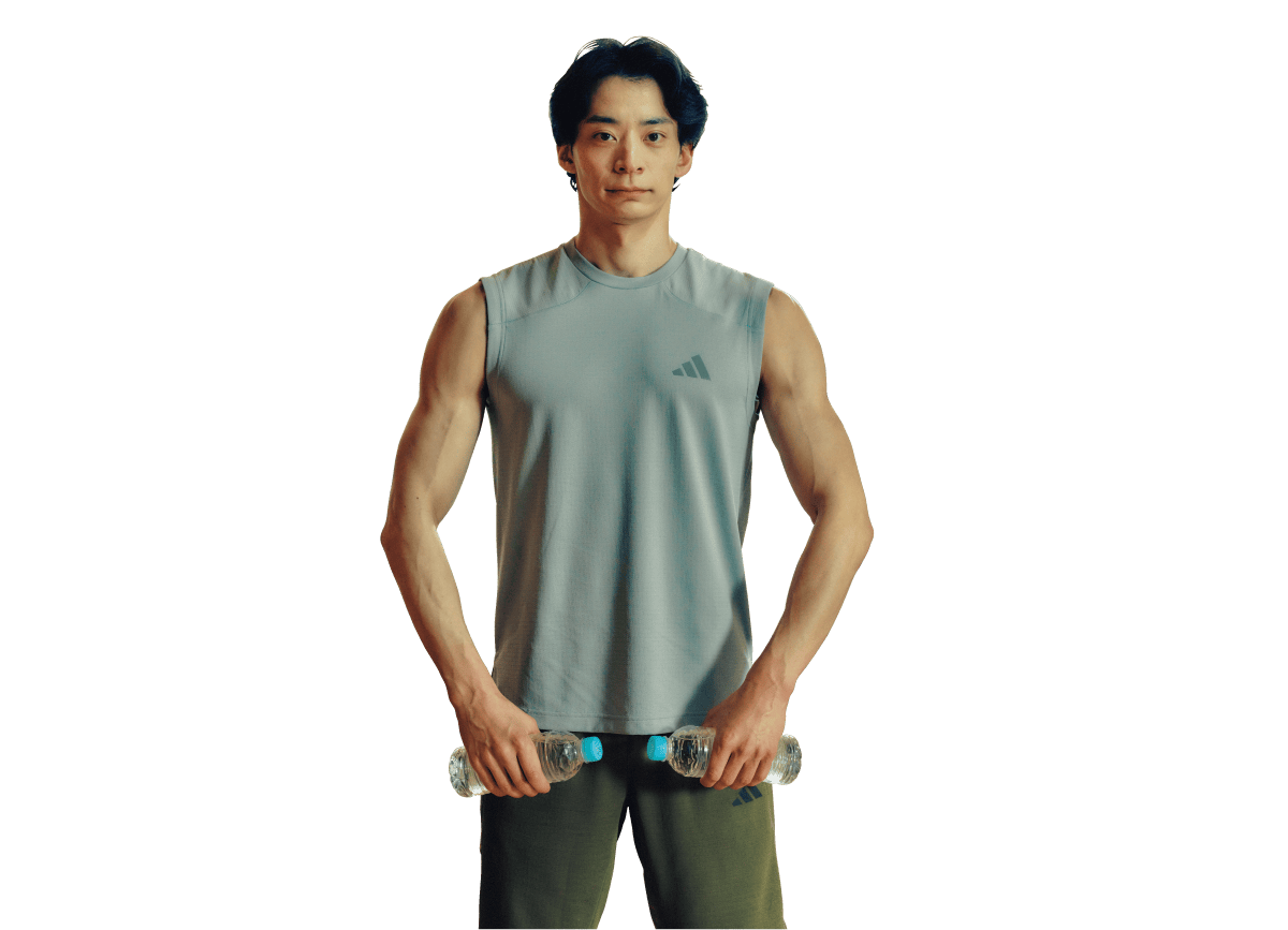 アップライトロウをしている入江郎亮さん