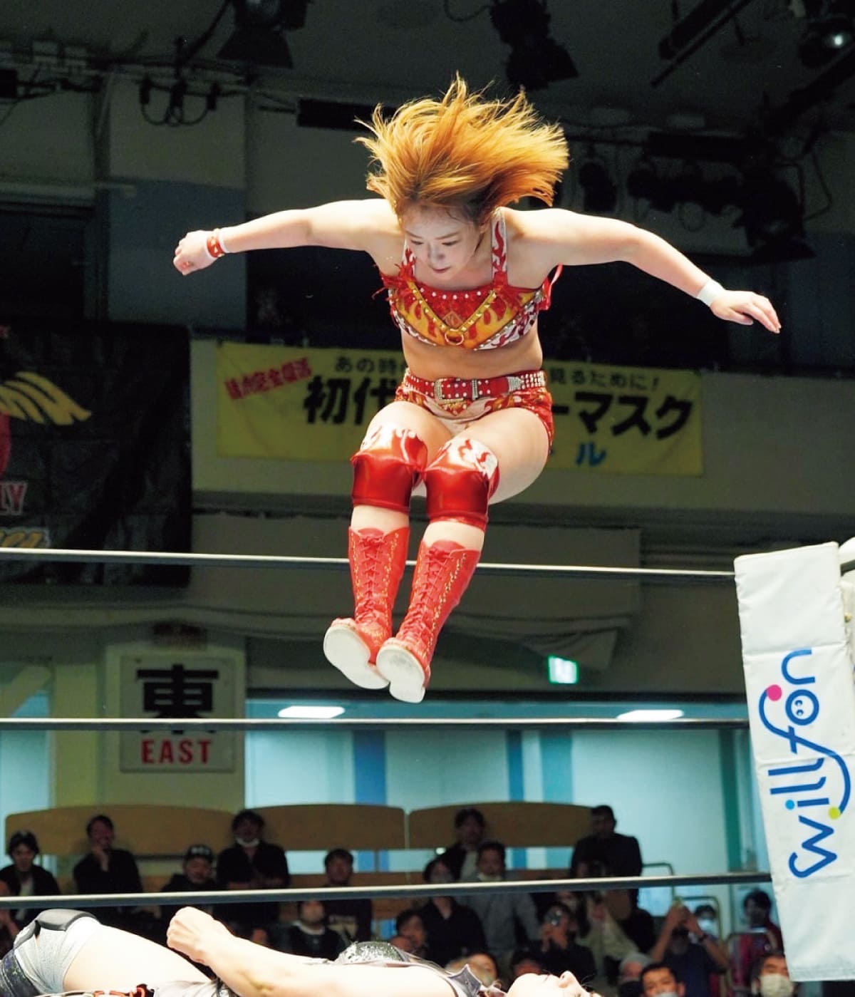 Sareeeさんがリングで戦っている様子
