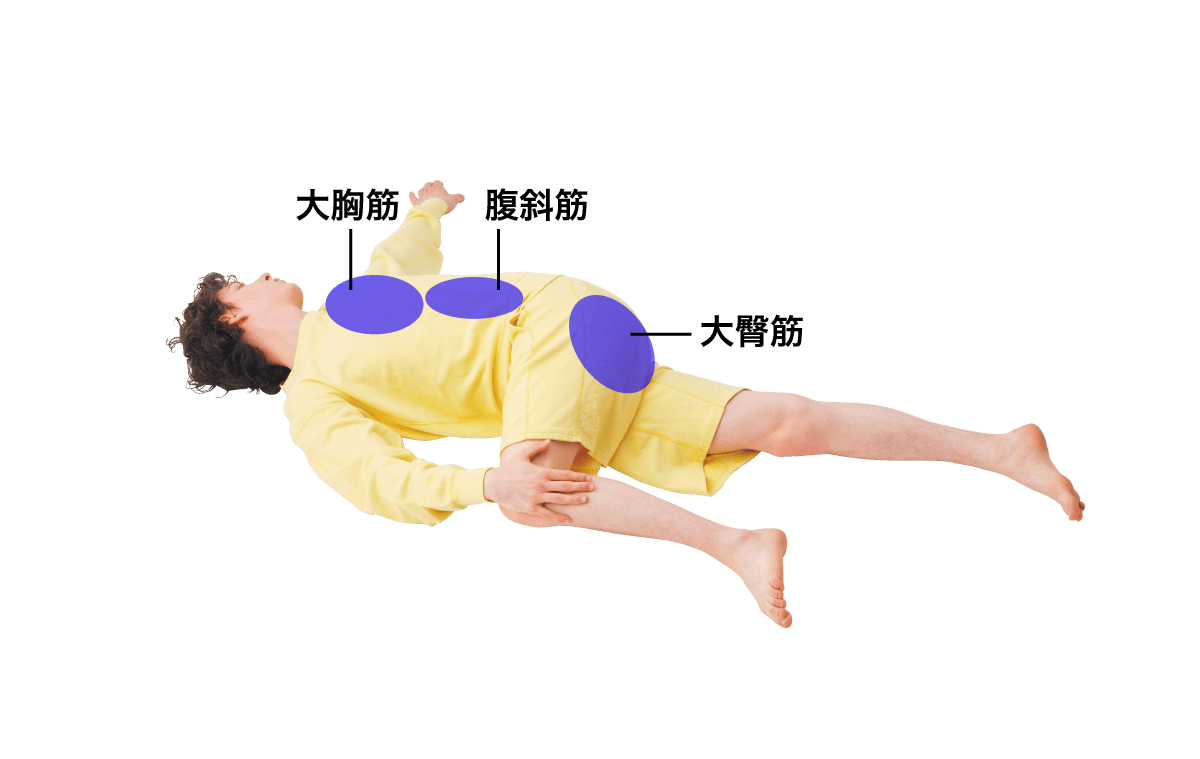 体幹から骨盤まわりまでを効率的に伸ばすストレッチ