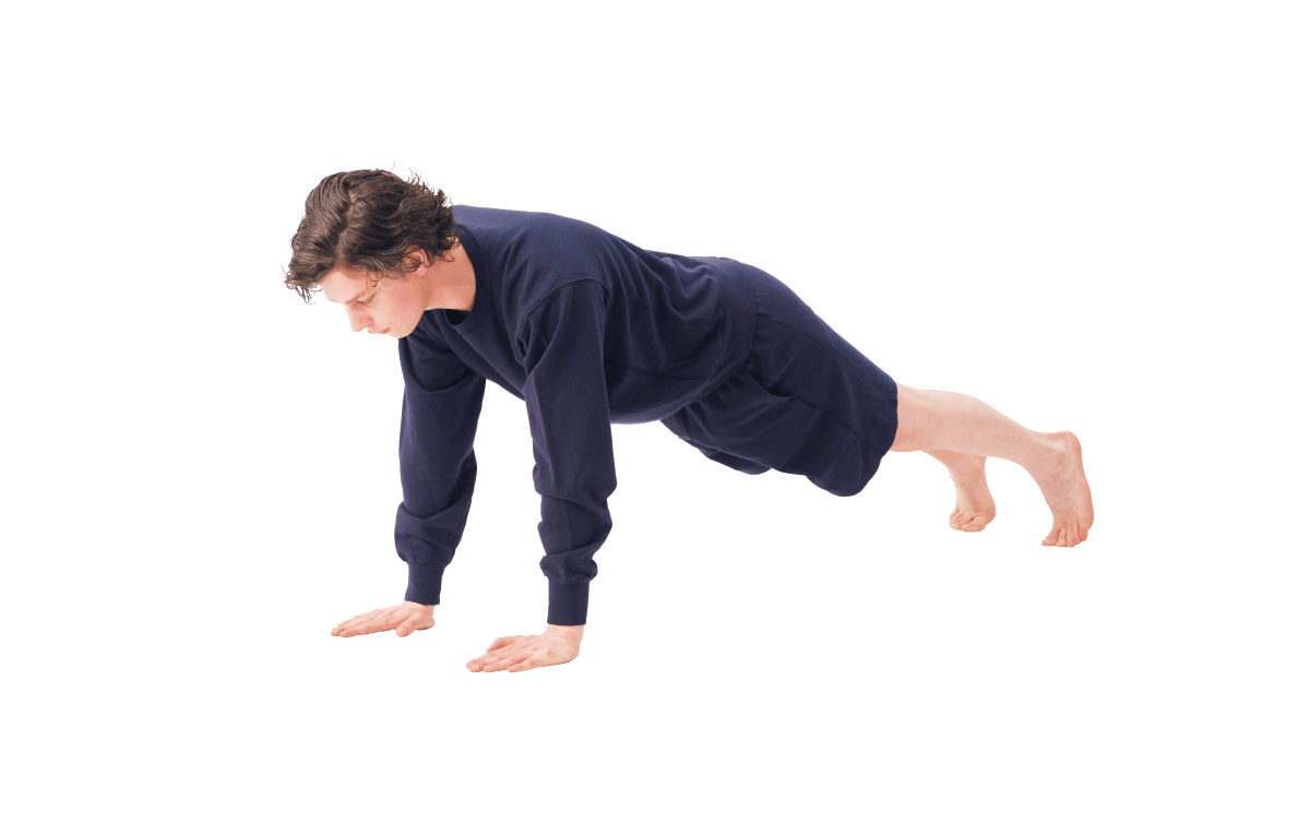 プランクプッシュアップしている様子