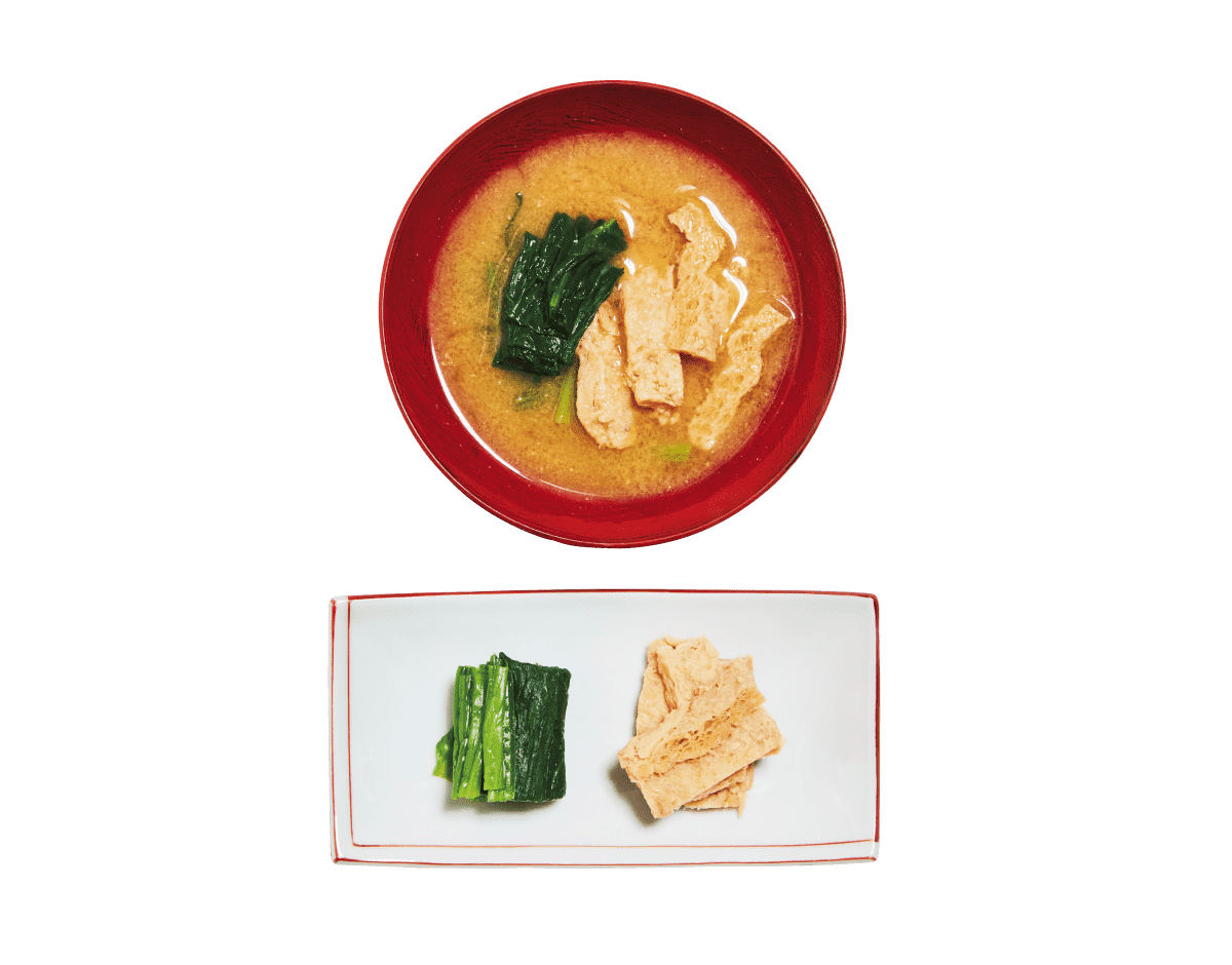 ホウレンソウ+大豆ミート