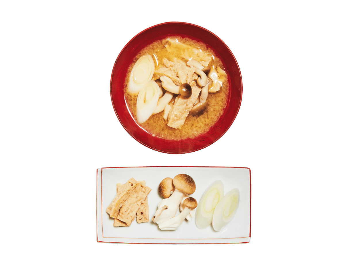 ブナシメジ+大豆ミート+長ネギ