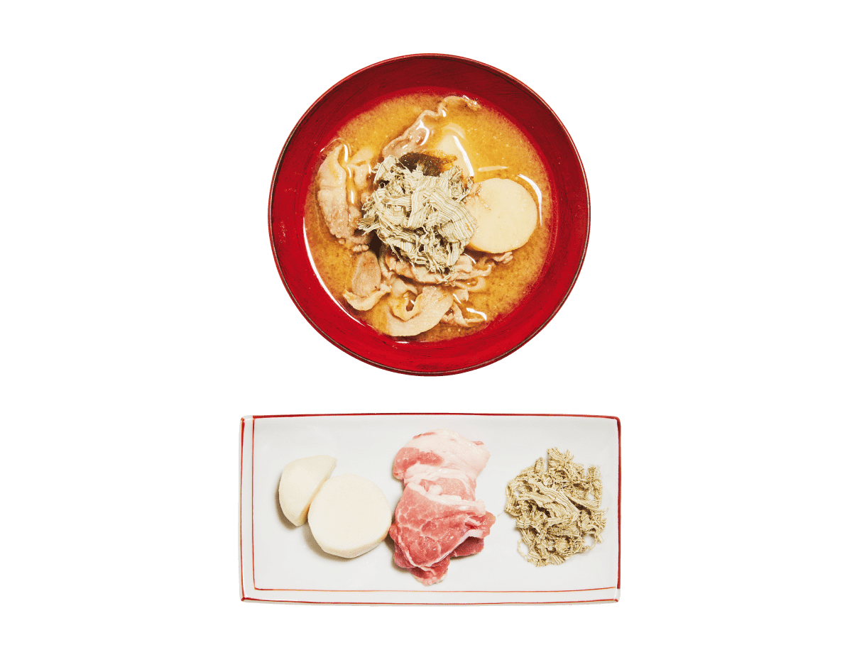 里芋+豚肉+とろろ昆布
