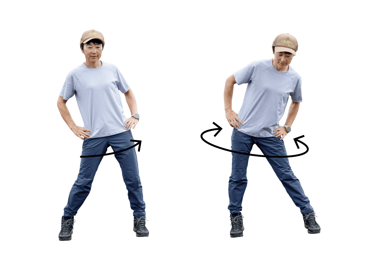 骨盤回しをしている様子