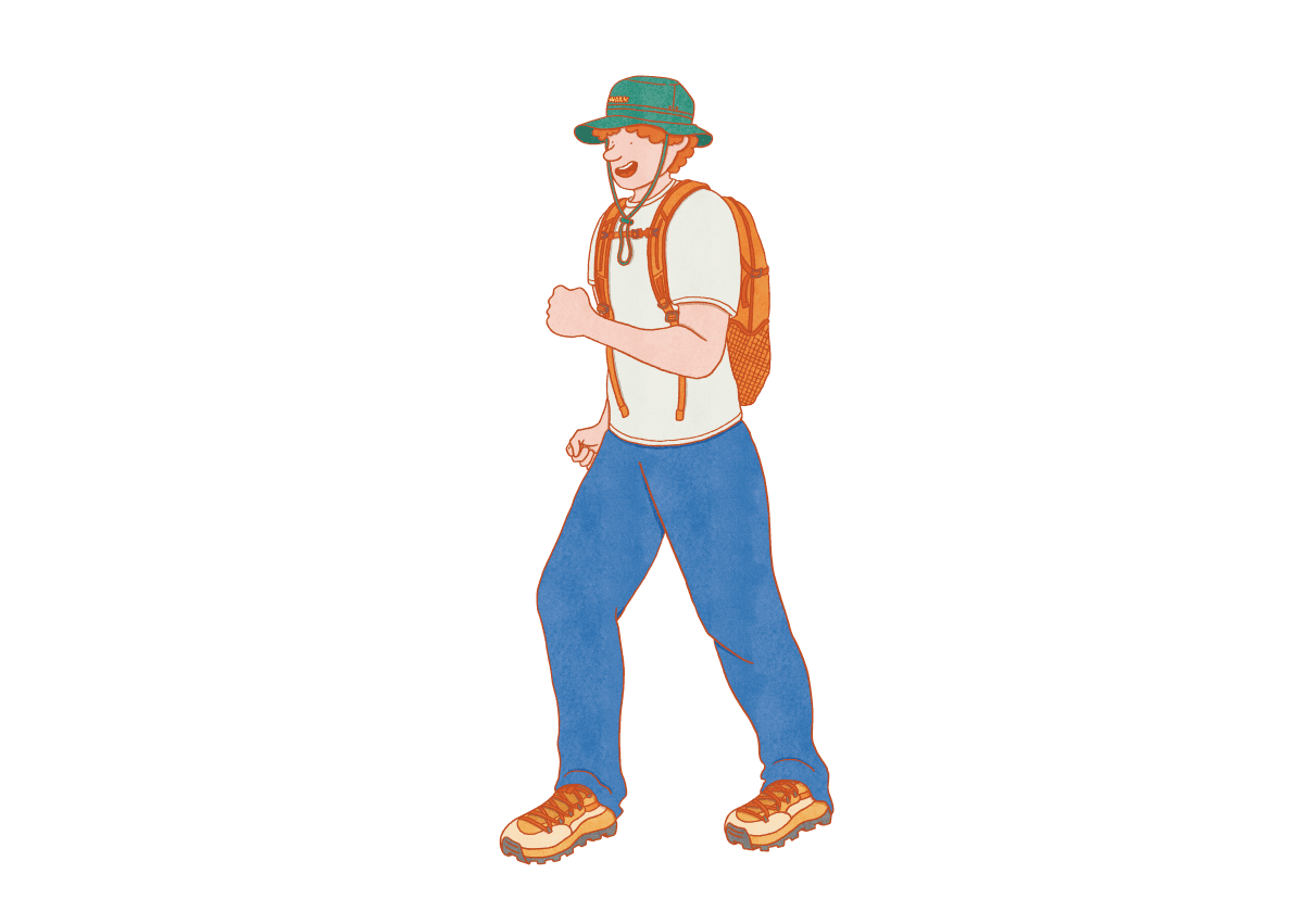ハイカー（登山）する人の格好