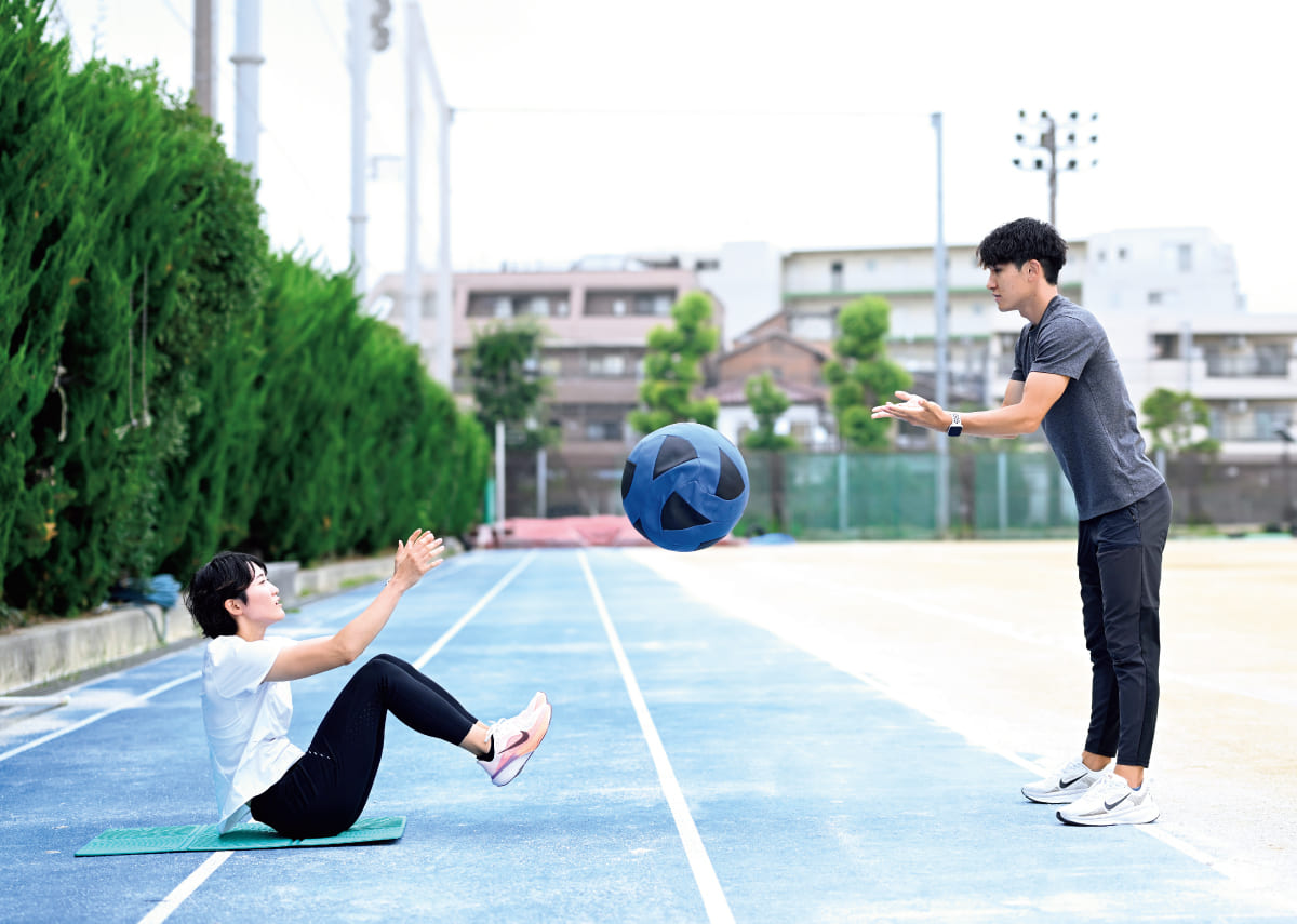 諸田実咲（棒高跳）トレーニングの様子