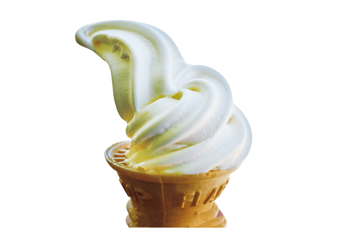 〈夢てらす・みよまつ〉のソフトクリーム