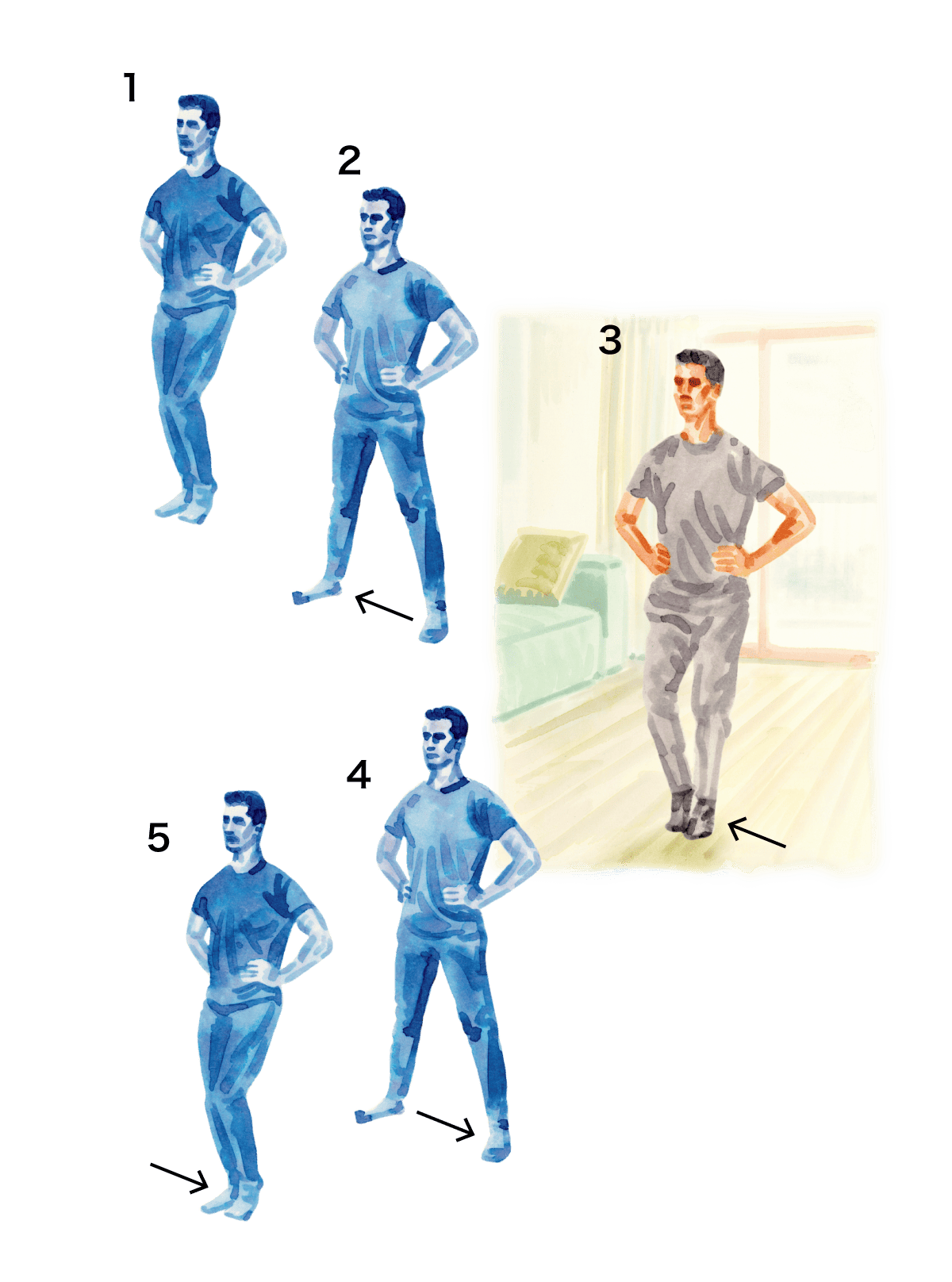 ステップタッチしている様子