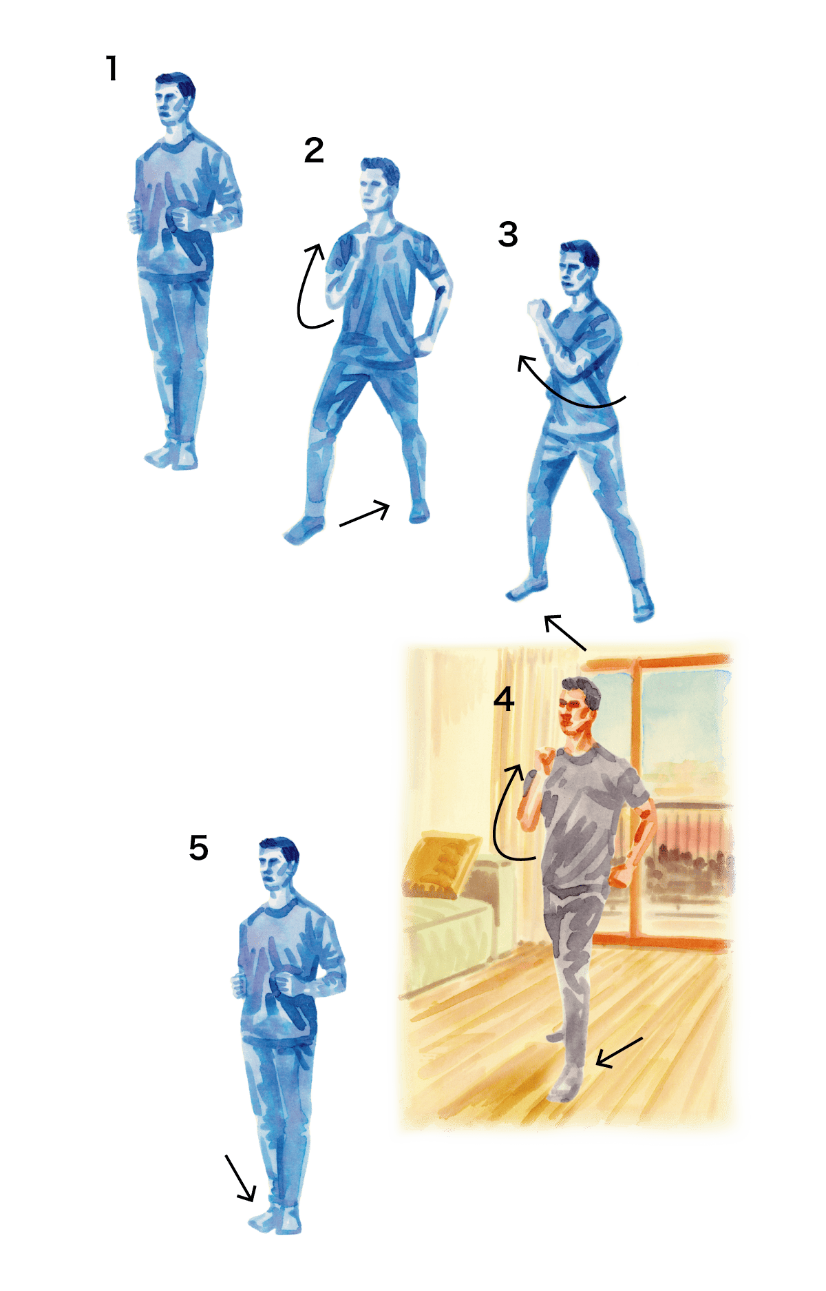 バックＶステップしている様子