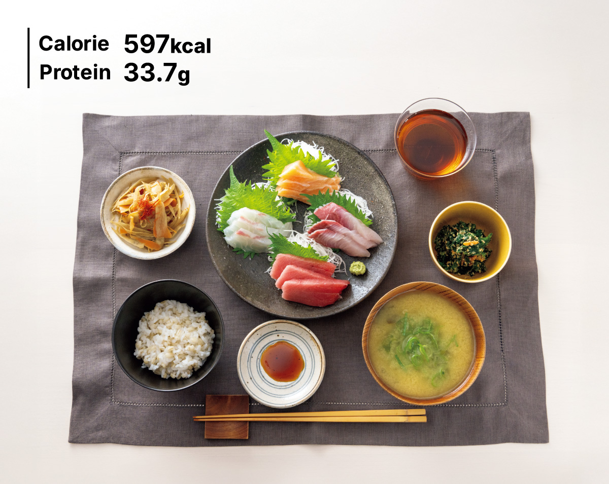 お刺身・ご飯＿・お味噌汁・小鉢