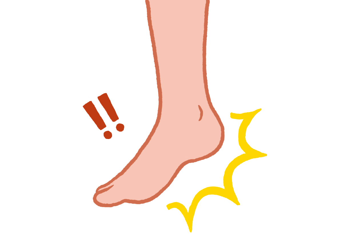 足裏に強い衝撃がかかるイメージのイラスト