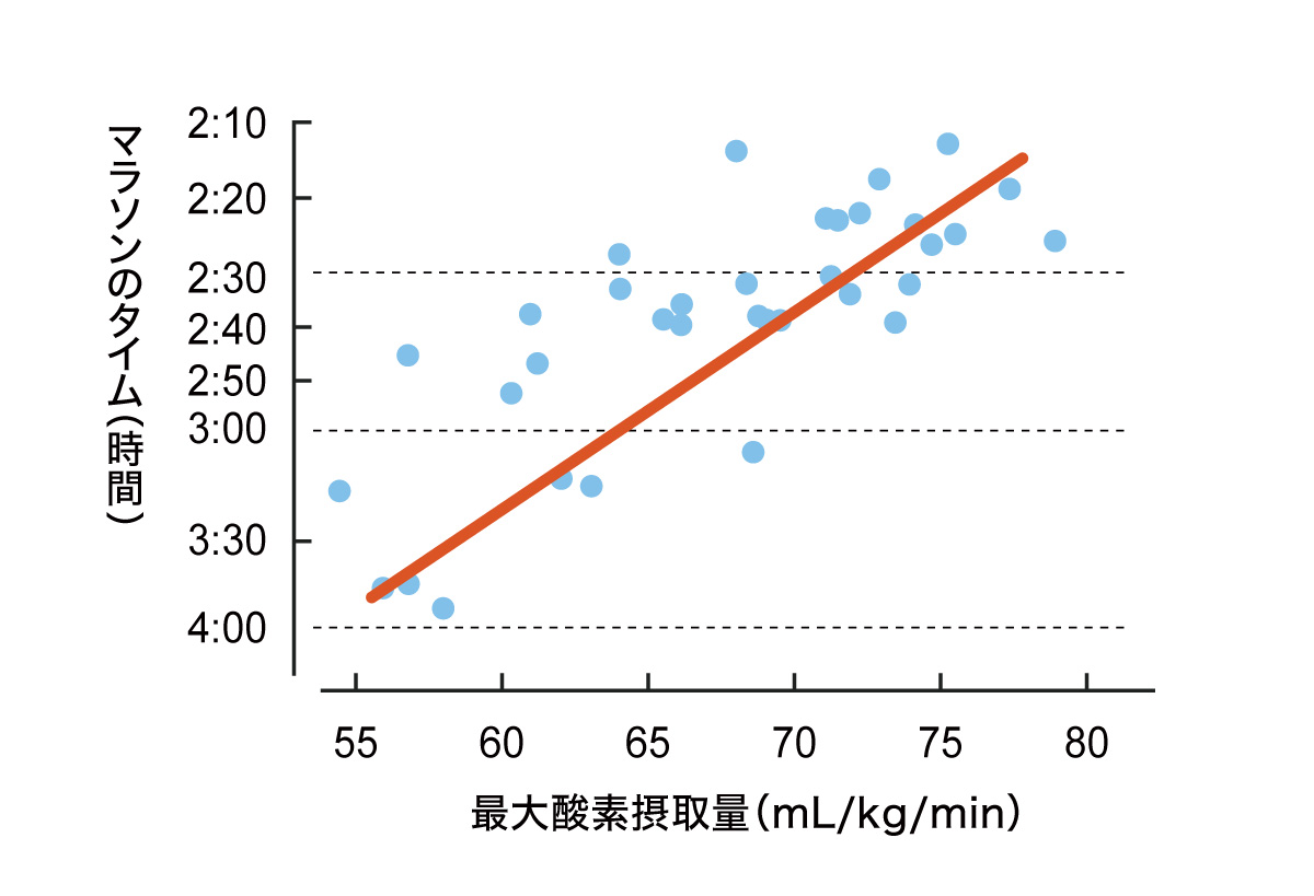 最大酸素摂取量のグラフ