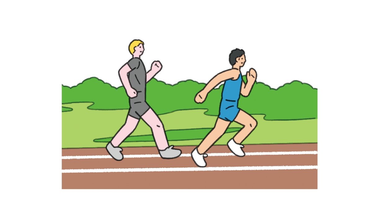 トラックでトレーニングしている様子