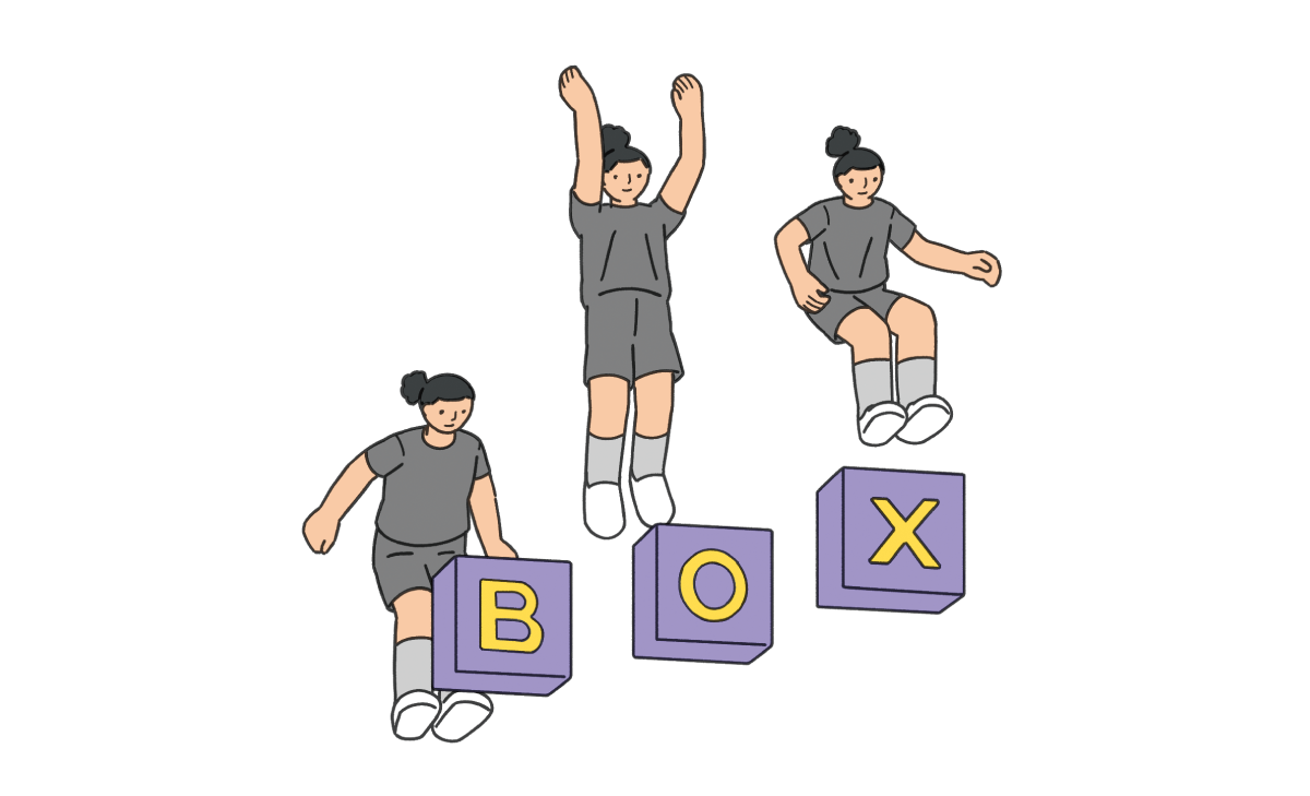 ボックスからジャンプしているイラスト
