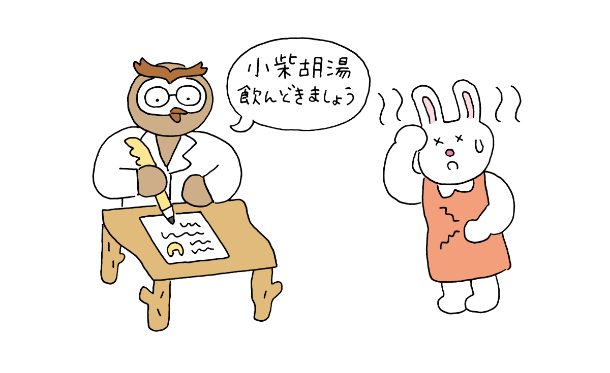小柴胡湯を処方されている様子