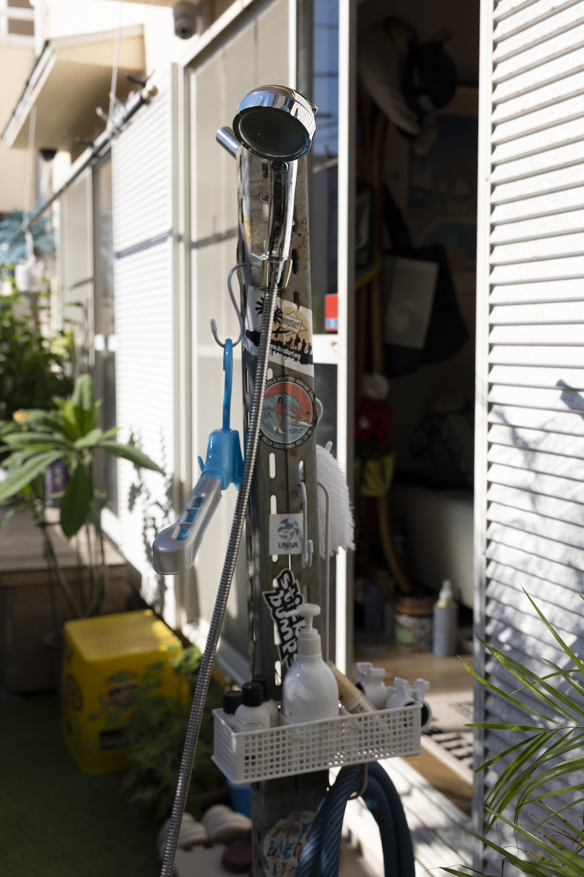 自宅前のシャワー